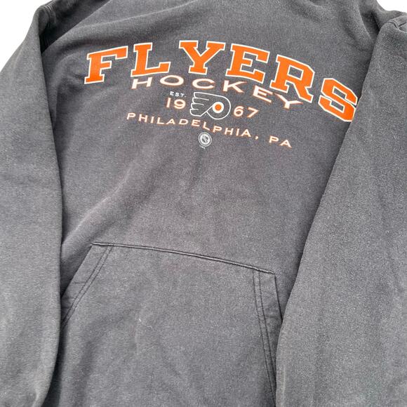 Vintage Philadelphia Flyers Fader Hoodie Size Medium 19x28 preowned - Picture 3 of 5